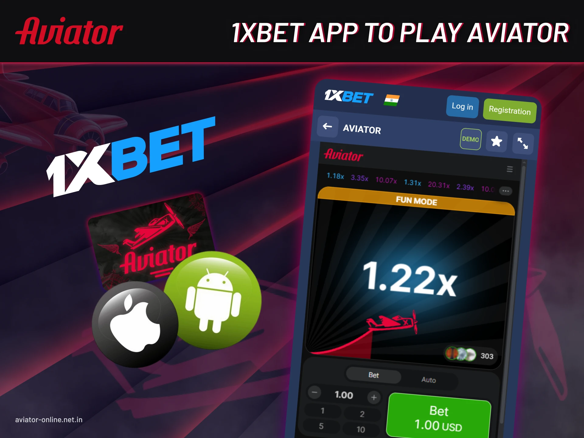 System Requirement of the 1xbet app for playing Aviator.