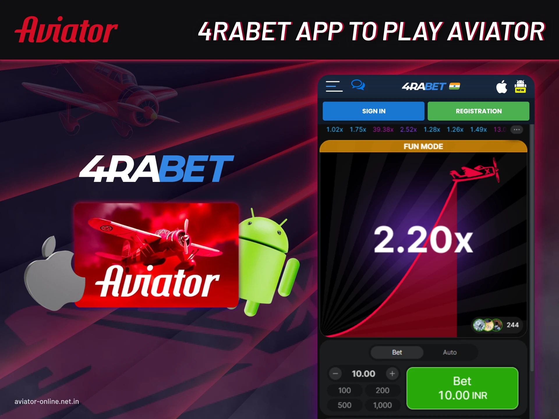 System Requirement of the 4rabet app for playing Aviator.