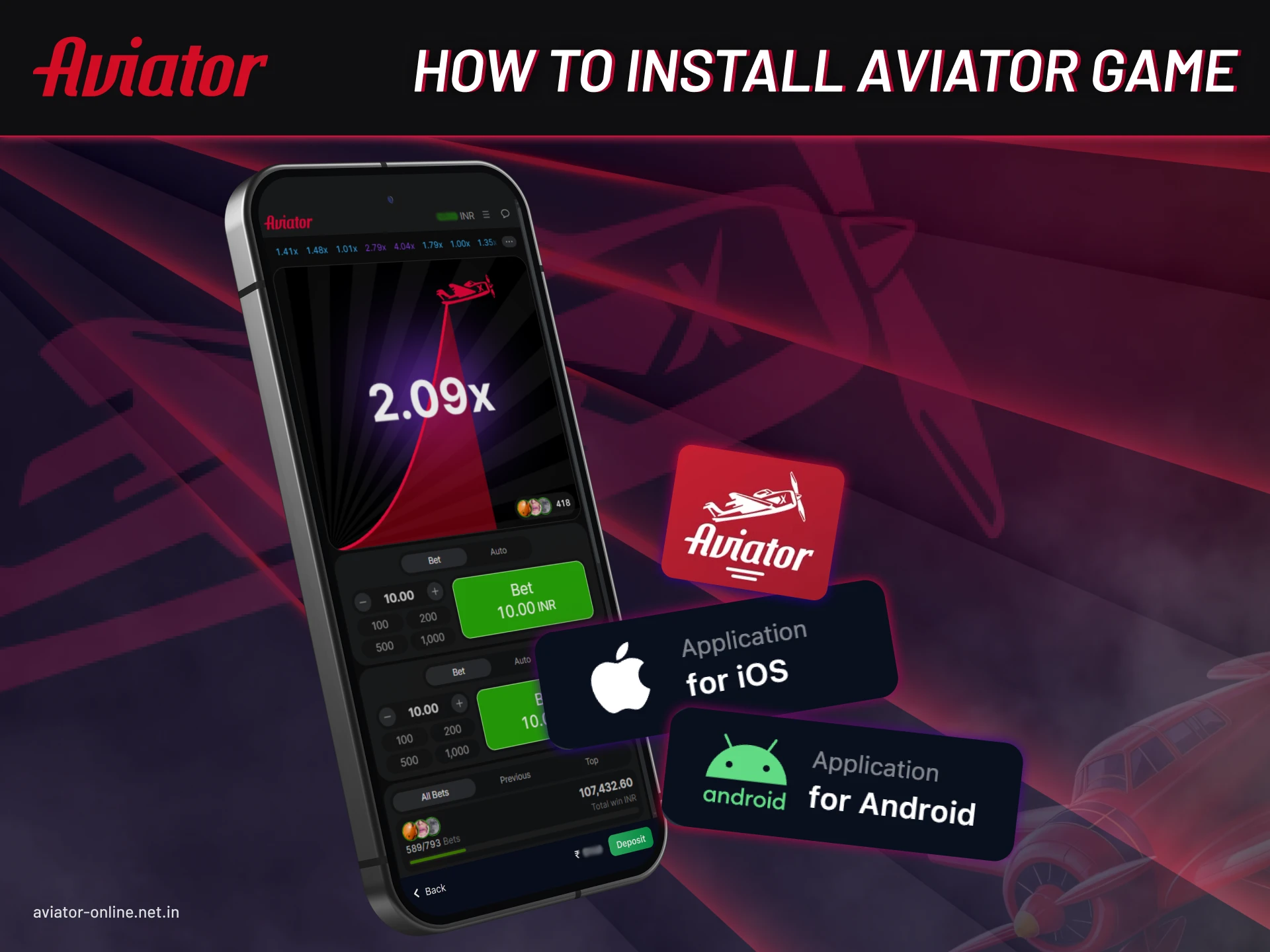Learn how to download the Aviator app on Android or iOS phones.