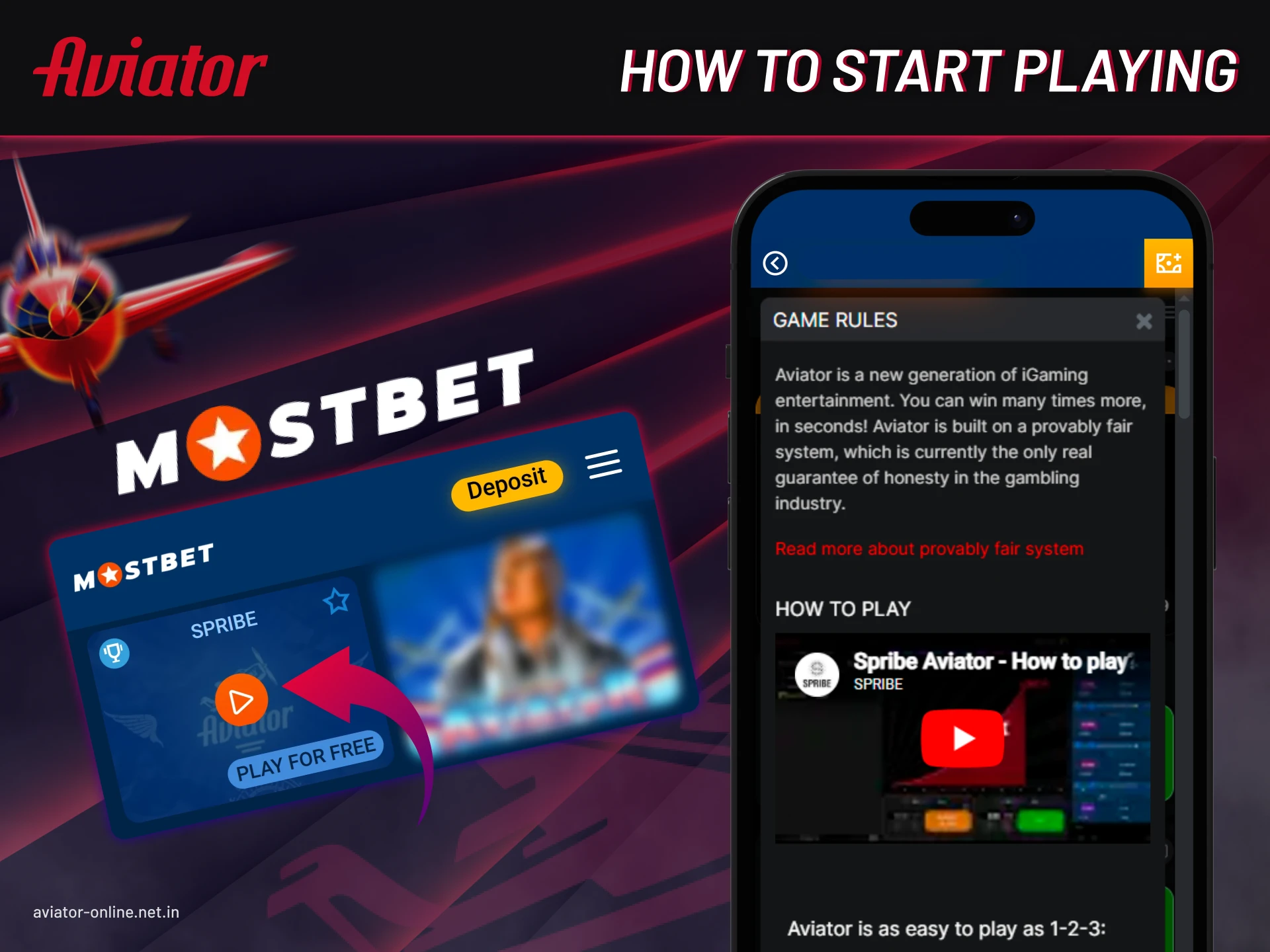 How to start playing Aviator on Mostbet in India.
