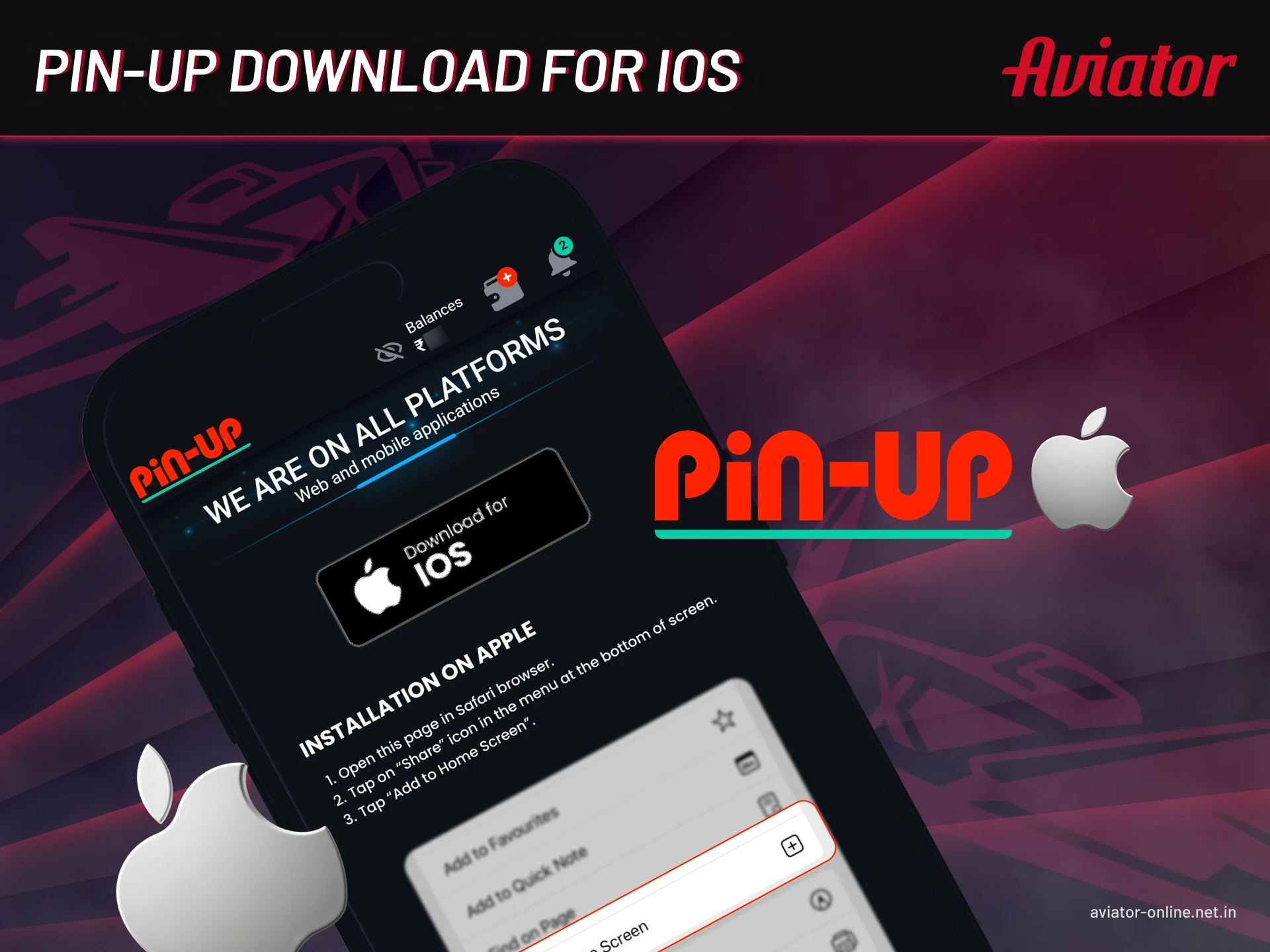 Follow a few simple steps and download the Pin-Up app on iOS.