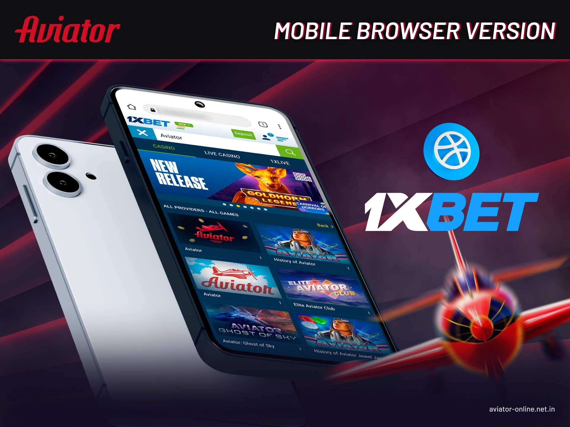1xbet Aviator browser version for mobile devices.