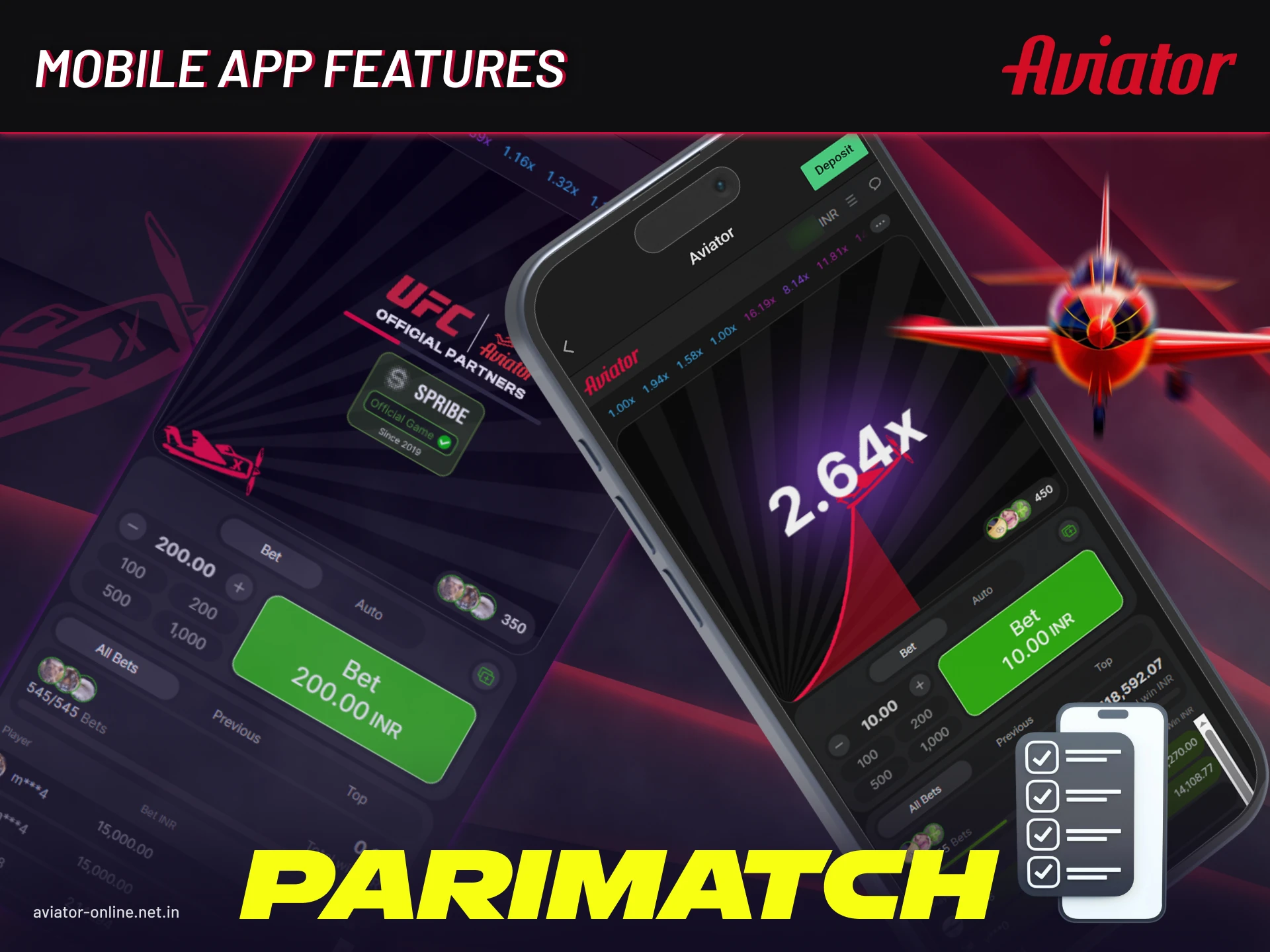 Parimatch app functionality including sports betting, casino games, and live streaming.