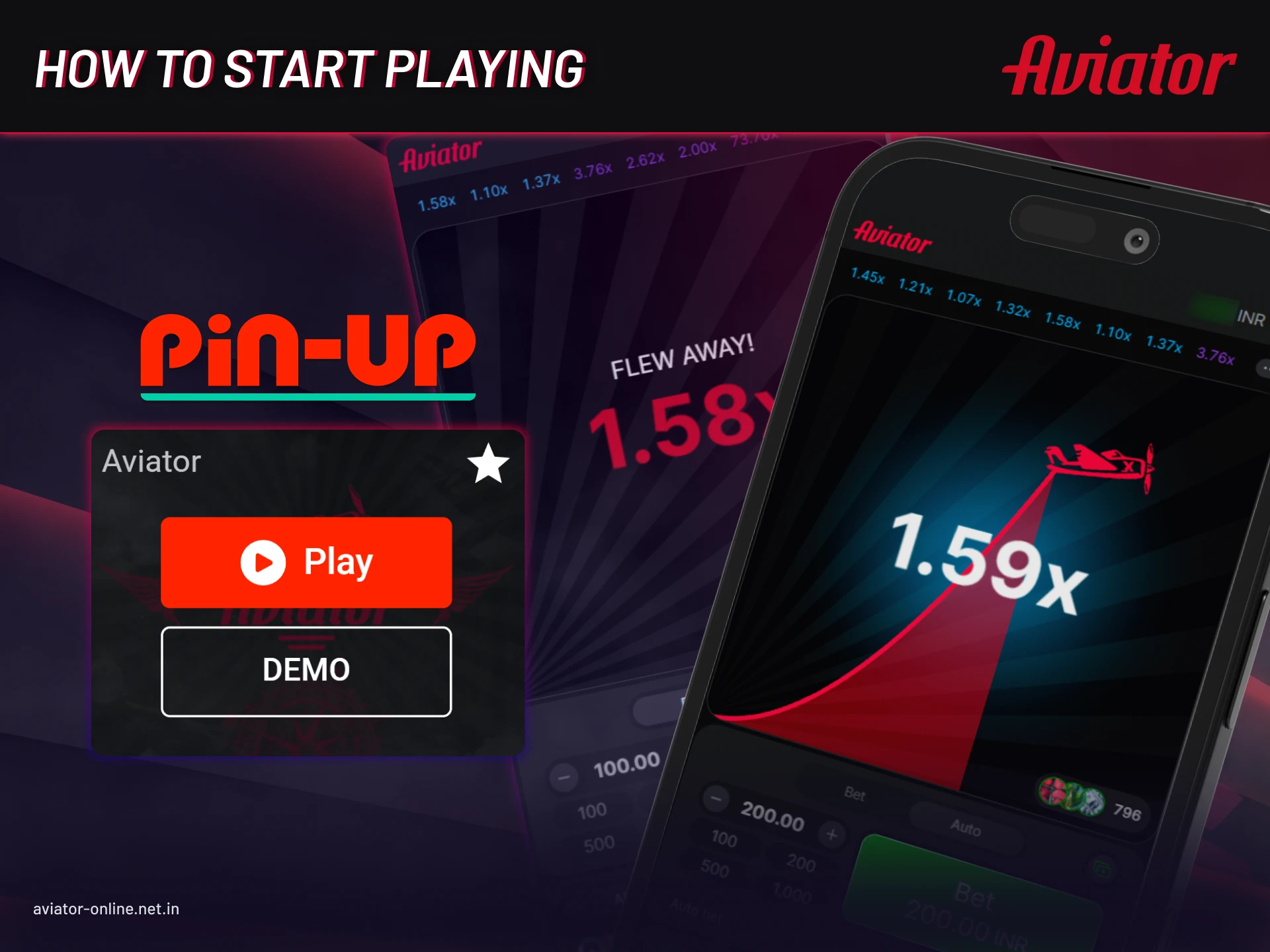 How Indian players can begin playing Pin Up Aviator mobile app and place bets.