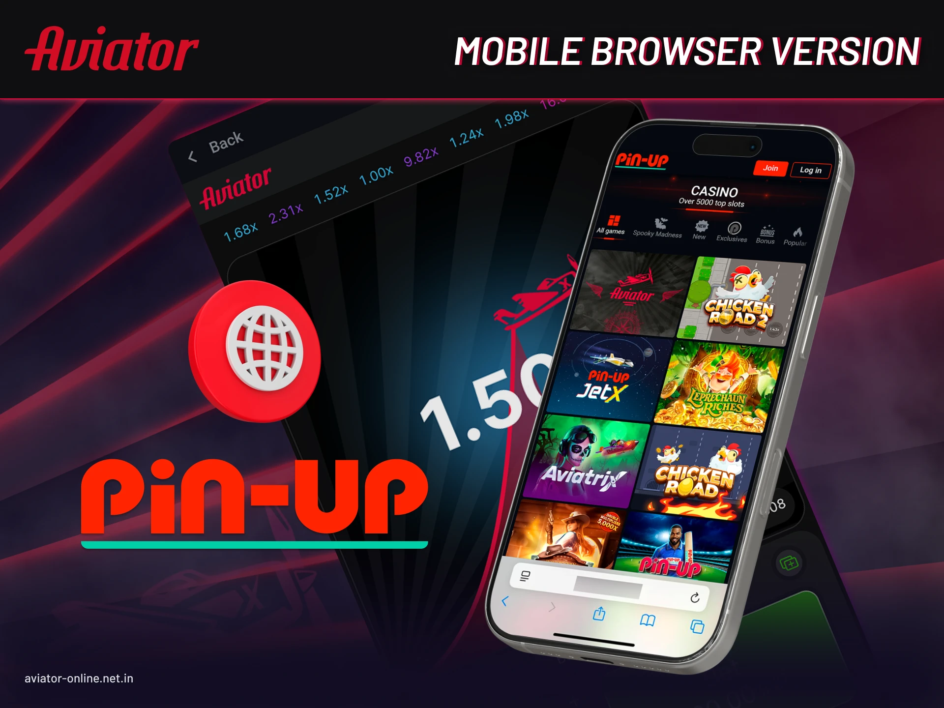 Pin-Up Aviator game in mobile browser for instant play.