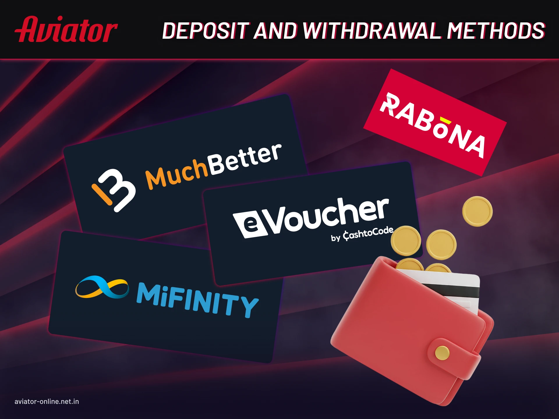 payment methods to fund and withdraw from Rabona Aviator app in India.
