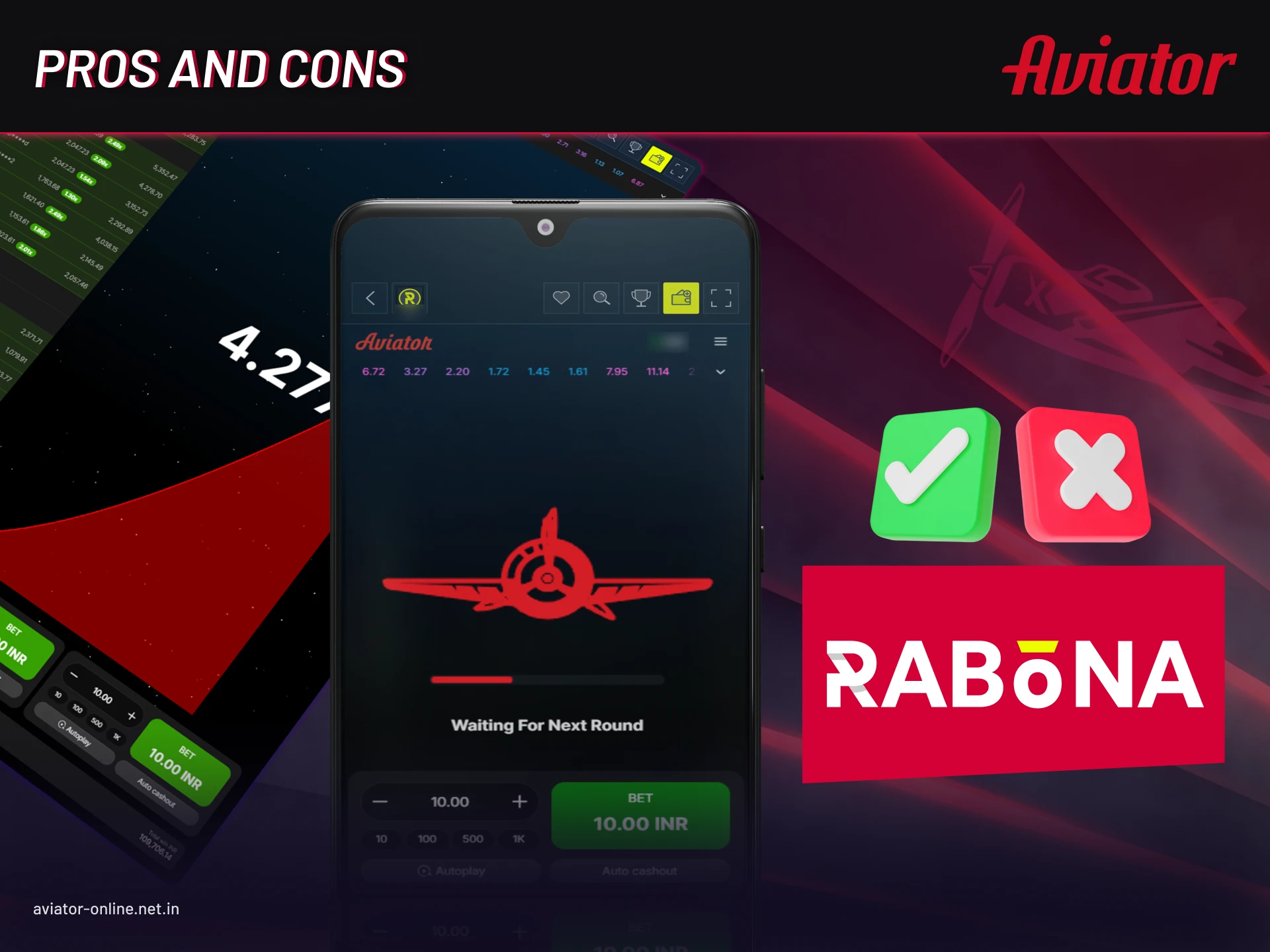 Pros and cons of using Rabona Aviator mobile app for Android and iOS.