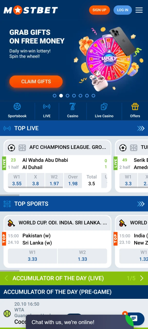 Accessing Mostbet site on smartphone to get Aviator game app.