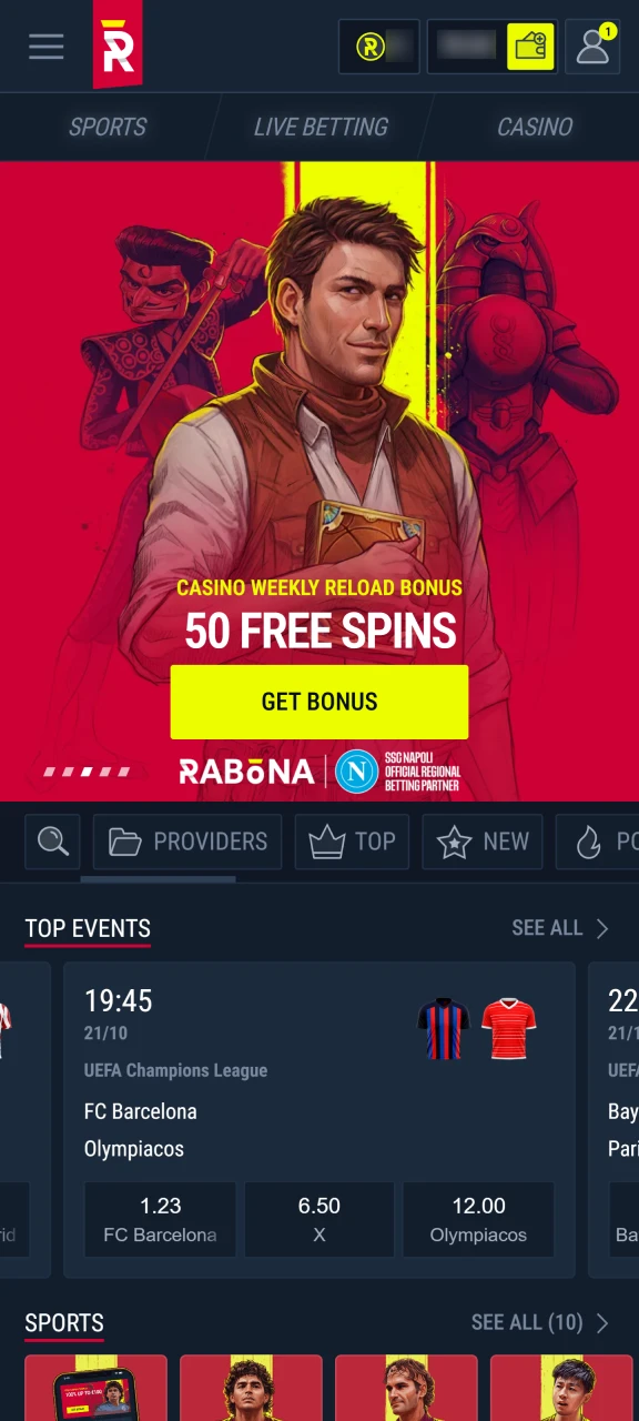 Navigating Rabona mobile site on iOS to find Aviator app link.