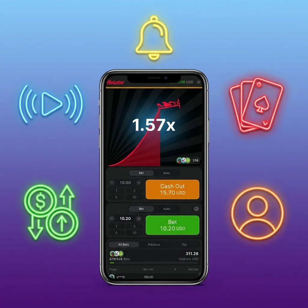 Illustrated list showing Aviator signals advantages like time saving, guidance, community support, and flexible risk control