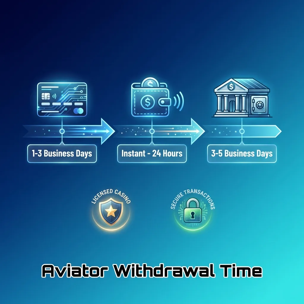 Infographic listing Aviator withdrawal times for UPI, Paytm, bank transfers, cards, and crypto with varying speeds