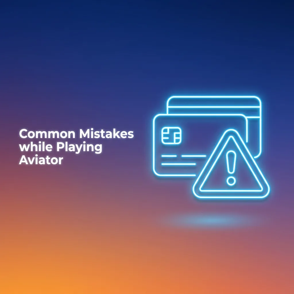 Illustration of Aviator game mistakes with icons and tips on bankroll, cashout plans, pressure, and casino choice.