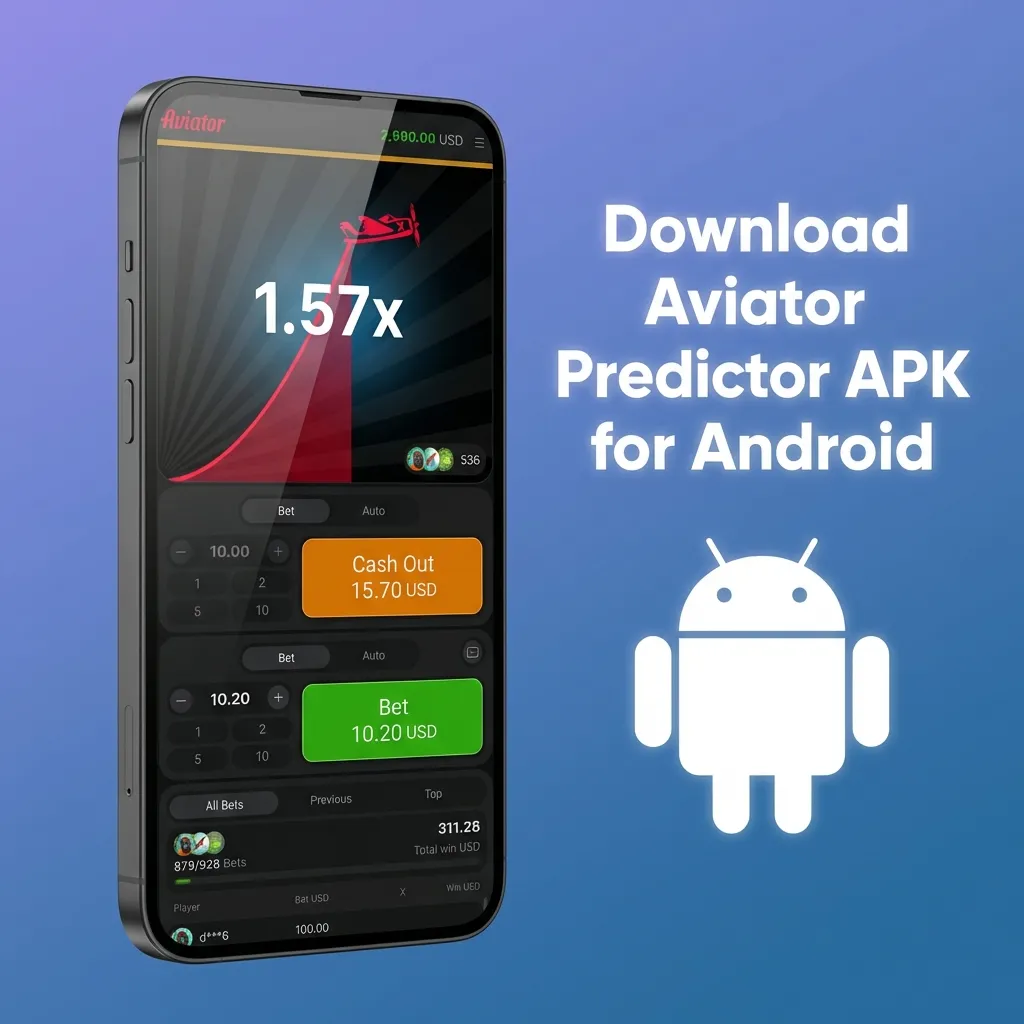 Android phone screen showing Aviator Predictor APK download and security warning about unknown sources and data risks