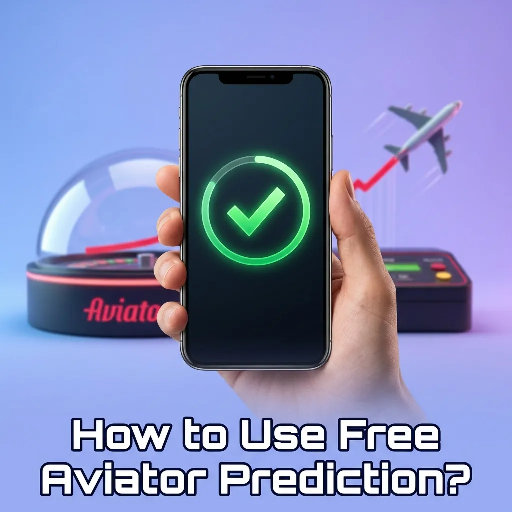 Illustrated guide showing steps in a free Aviator predictor app with synced game screen and small test bets.