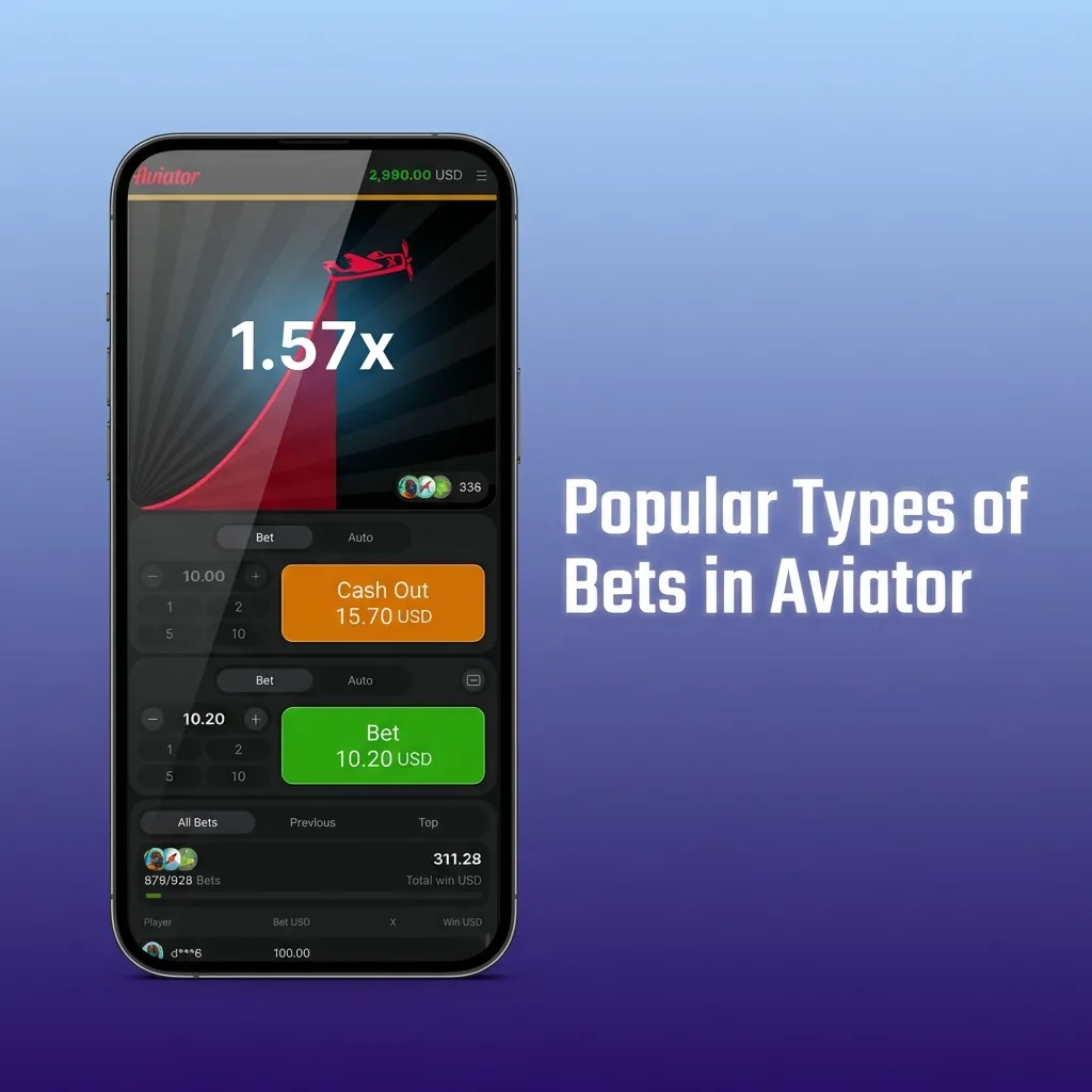 Infographic explaining Aviator bet types: single, double, auto bet, and auto cash out with risk and strategy tips.