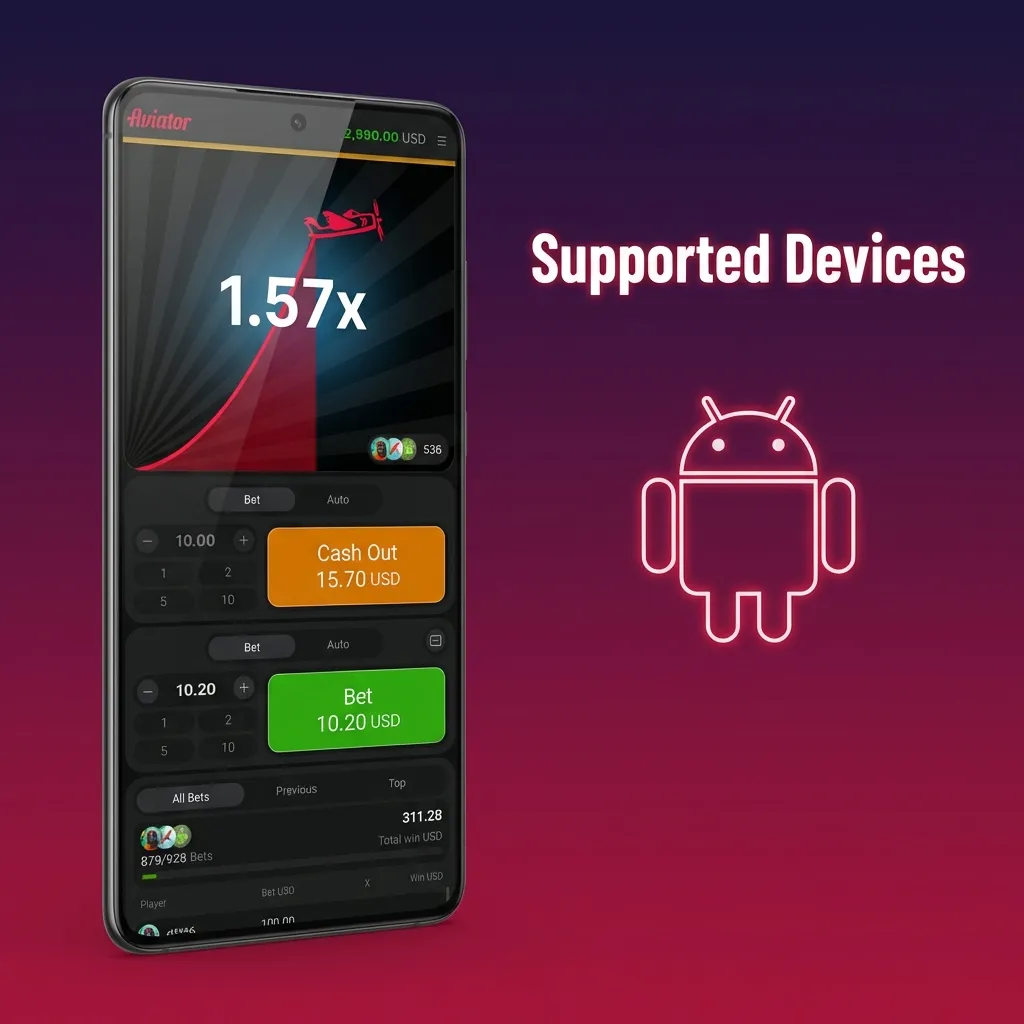 Graphic showing Indian Android phones from budget to flagship tiers, labeled as Aviator-supported models tested between 2020–2025