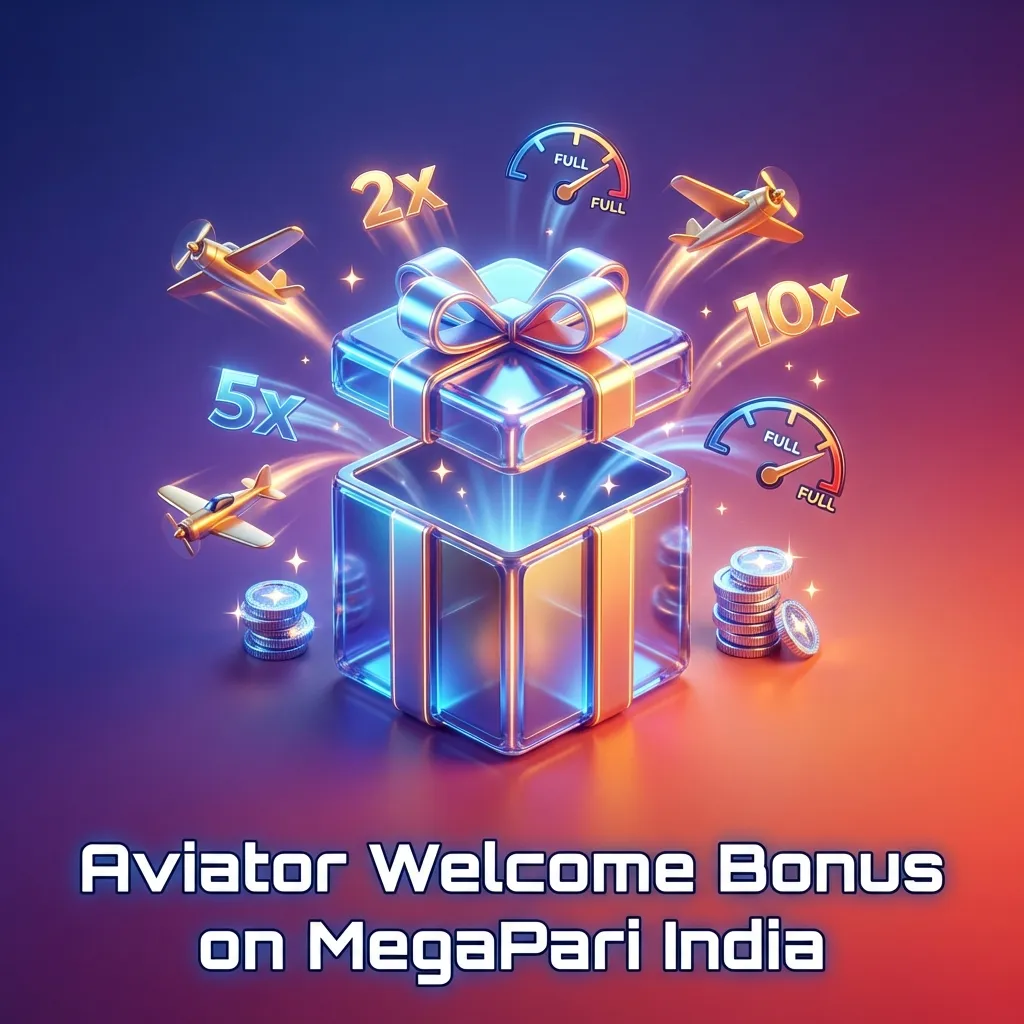 MegaPari India Aviator welcome bonus banner showing 200% up to ₹133,700 and 150 free spins for new casino players