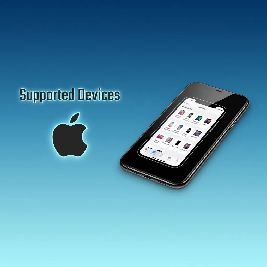 Graphic showing various iPhones and an iPad labeled as supported devices for the BC Game Aviator PWA on iOS 12+